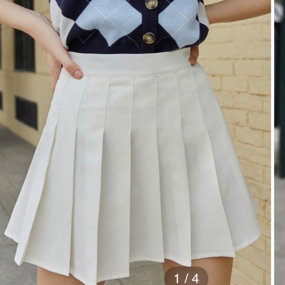 White skater skirt